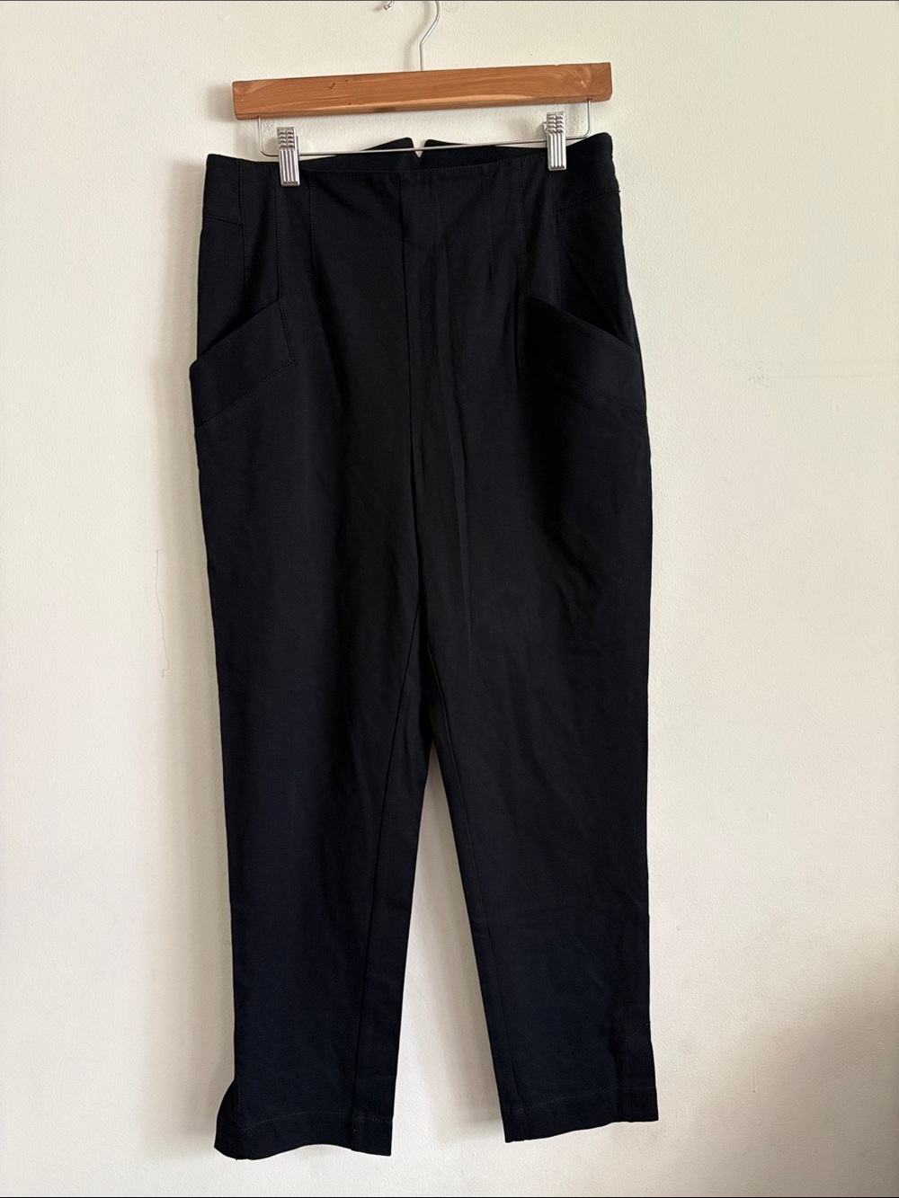 By Anthropologie Classic Black Straight-Leg Pants Size 10